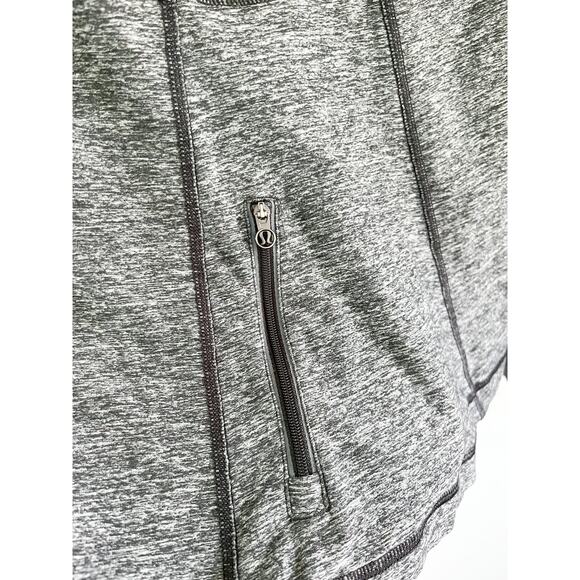 Lululemon | Run Your Heart Out Pullover Jacket | Heathered Black | Sz 6 - Picture 9 of 10
